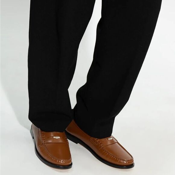Burberry Brown Coin Loafers in Warm Oak Brown, New, Size EU42 UK8 US9 - Picture 1 of 16